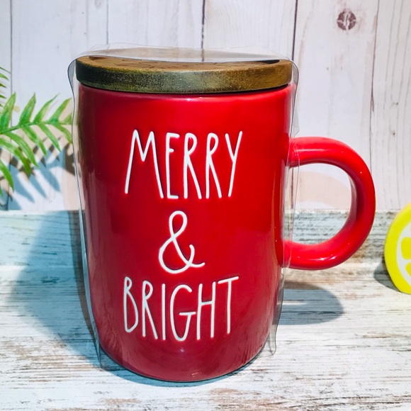 Rae Dunn Accessories - Rae Dunn MERRY & BRIGHT red mug with coaster
